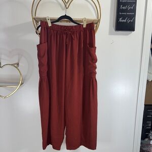 Red Wide Leg Pants